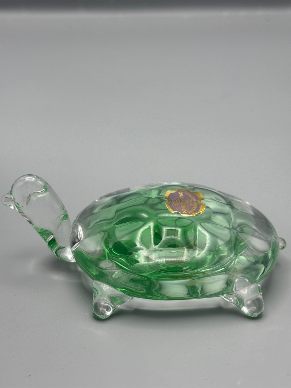 Cristais Hering handmade glass turtle paperweight from Brazil